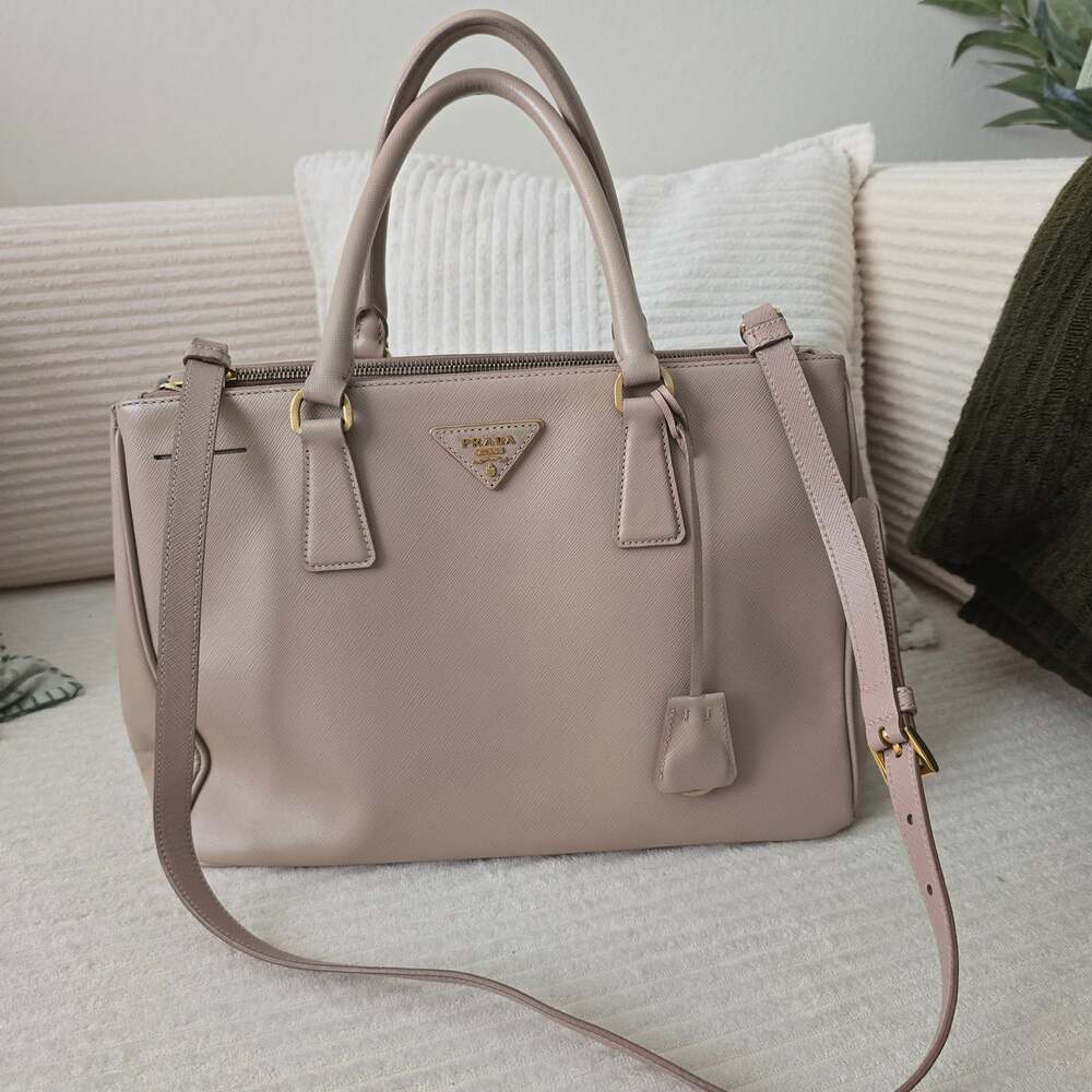 Prada Large Galleria Double Zip Tote in Saffiano Leather